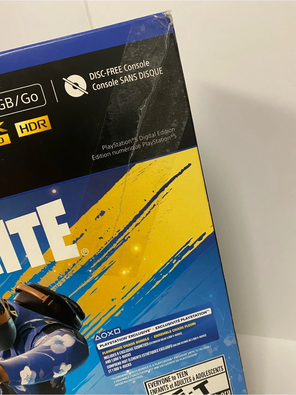 Sony PS5 Fortnite flowering chaos bundle Digital 825GB new in open box, WHITE
